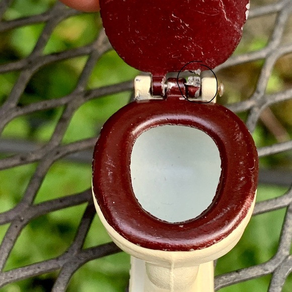 🤩3/$20 Vintage Mini Dollhouse Toilet White Brown Tootsietoy Cast Metal Iron - Picture 9 of 15